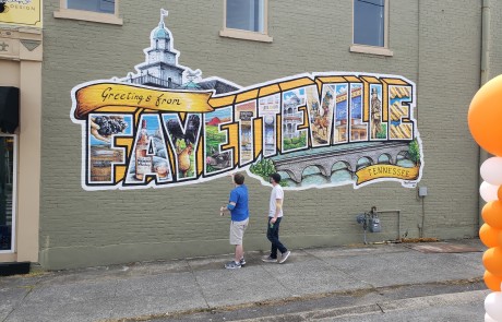 postcard mural painting fayetteville tennessee