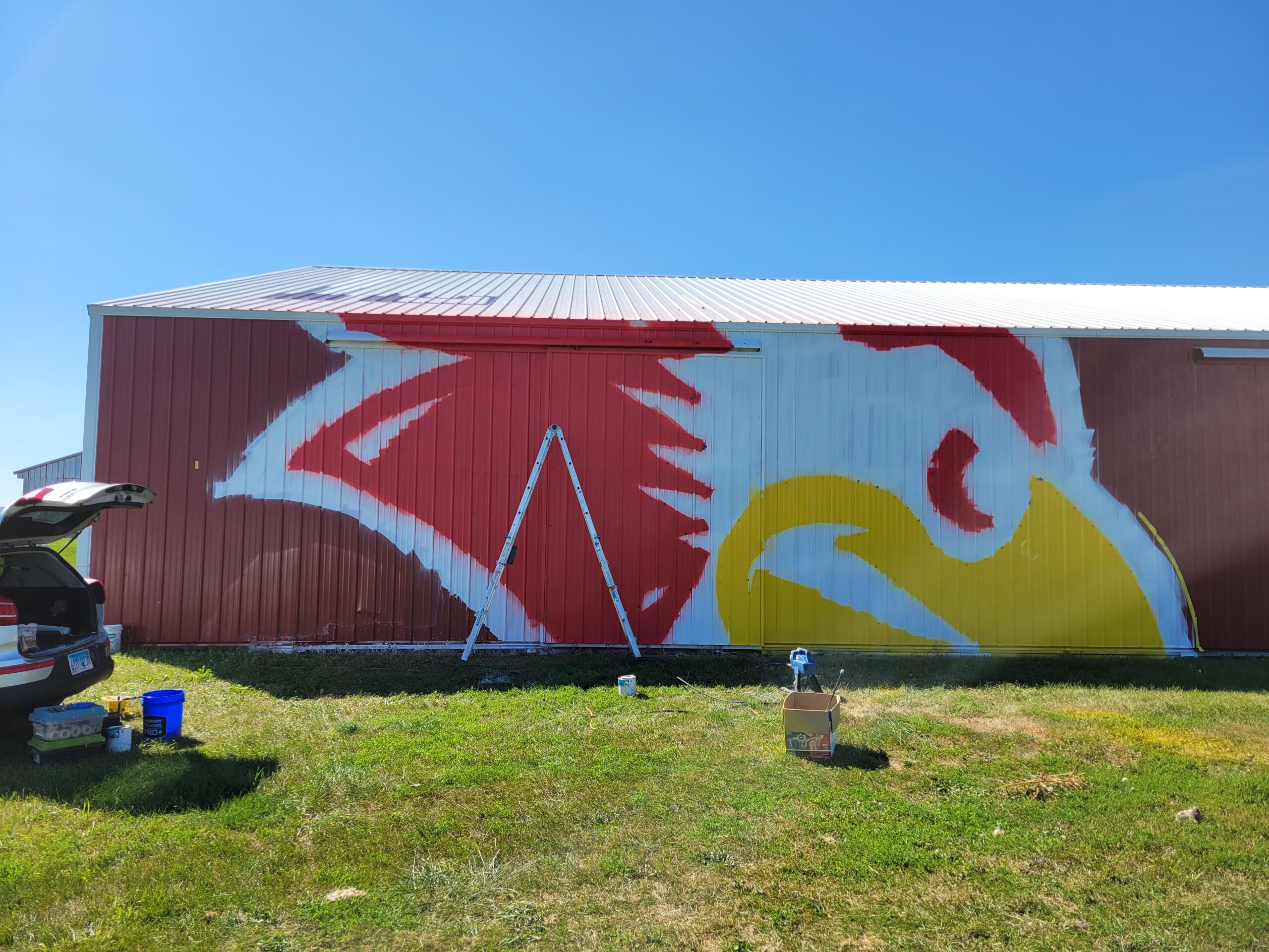 Illinois State University Farm Redbird Logo Painting