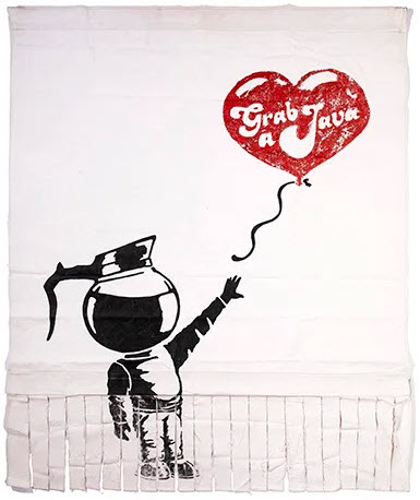 banksy grab a java banner