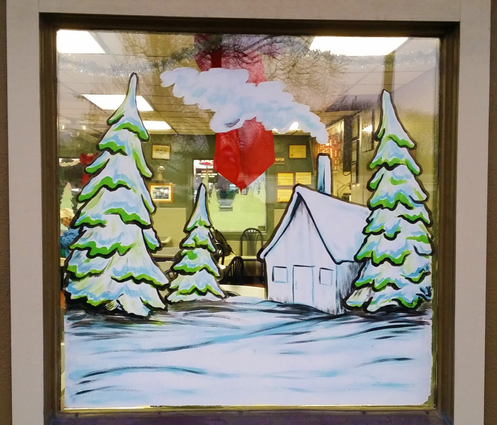 holiday window painting
