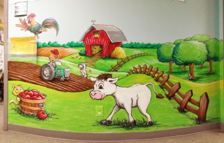 Farm landscape mural painting