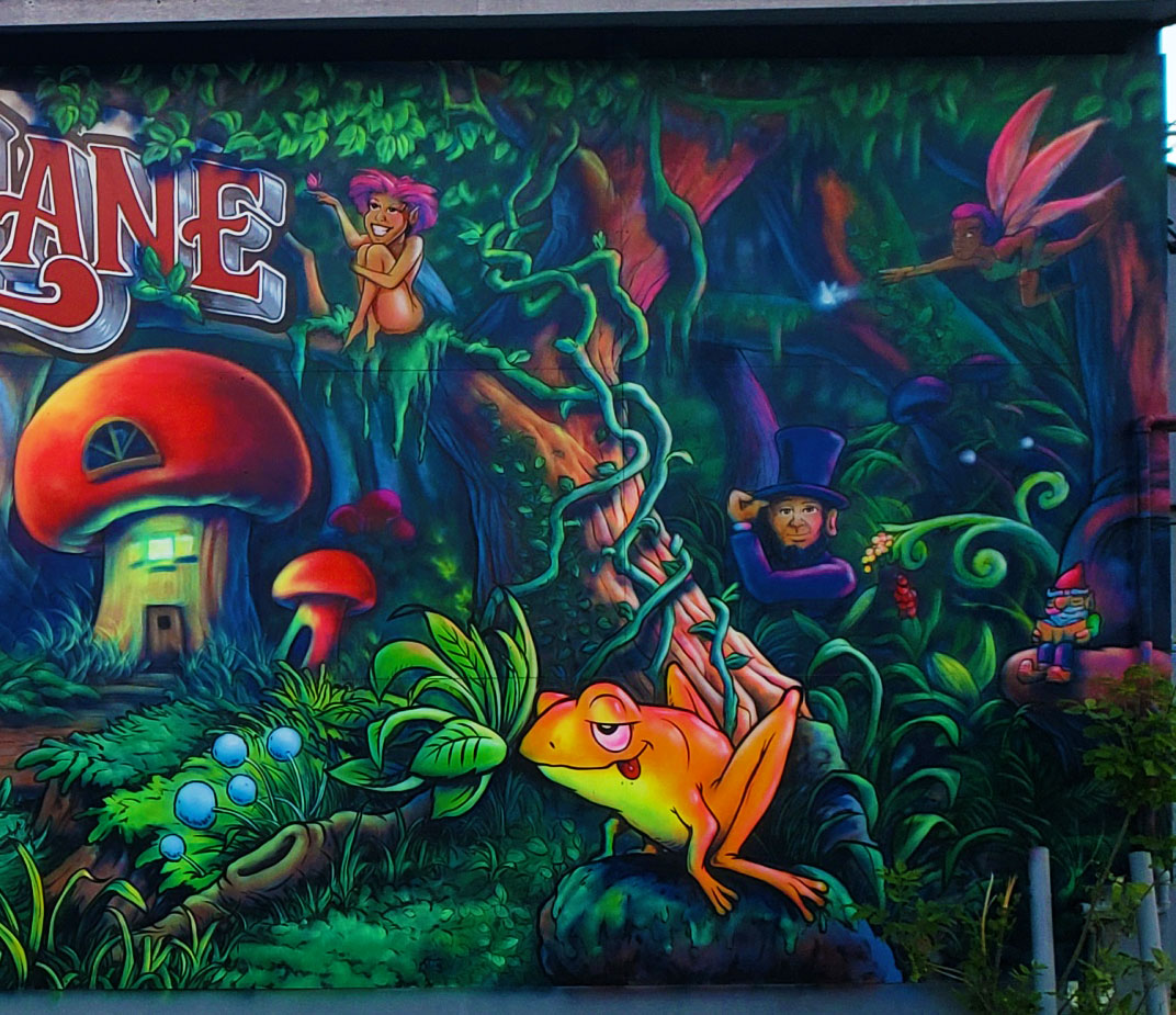 Penny lane fantasy forest mural