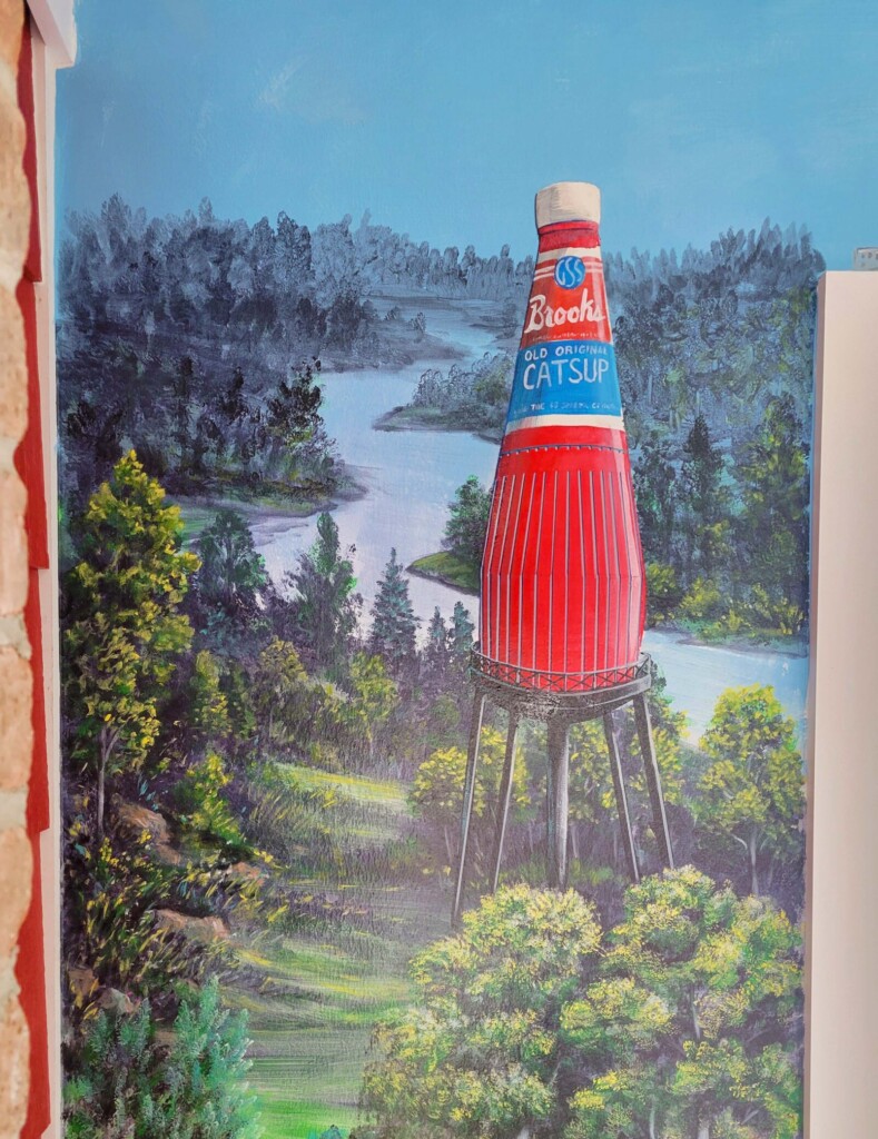 worlds largest catsup bottle landscape mural painting