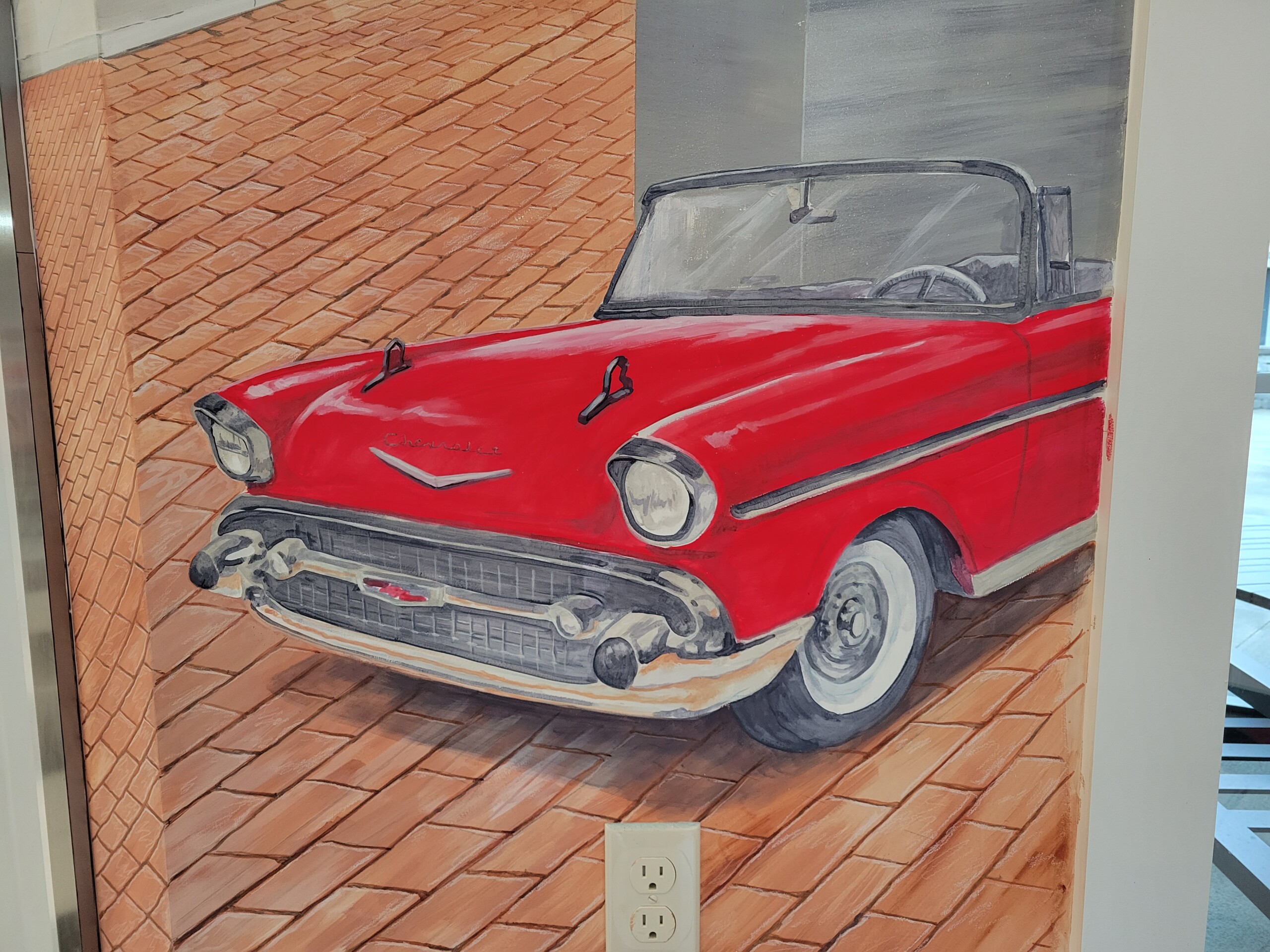 57 chevy mural painting