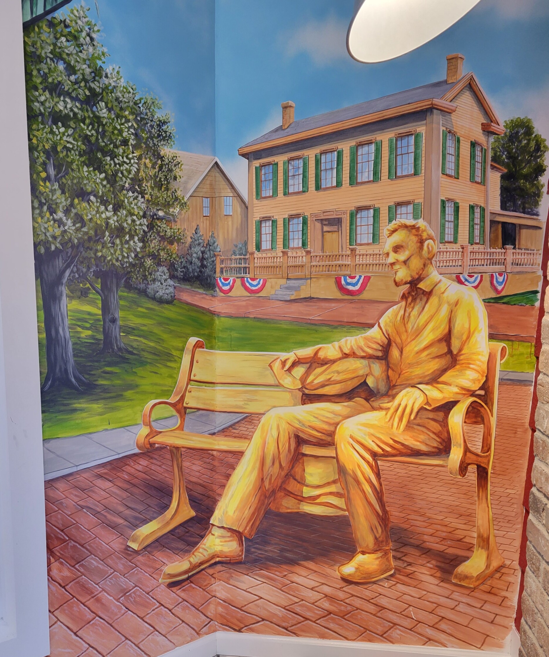 lincoln statue mural painting