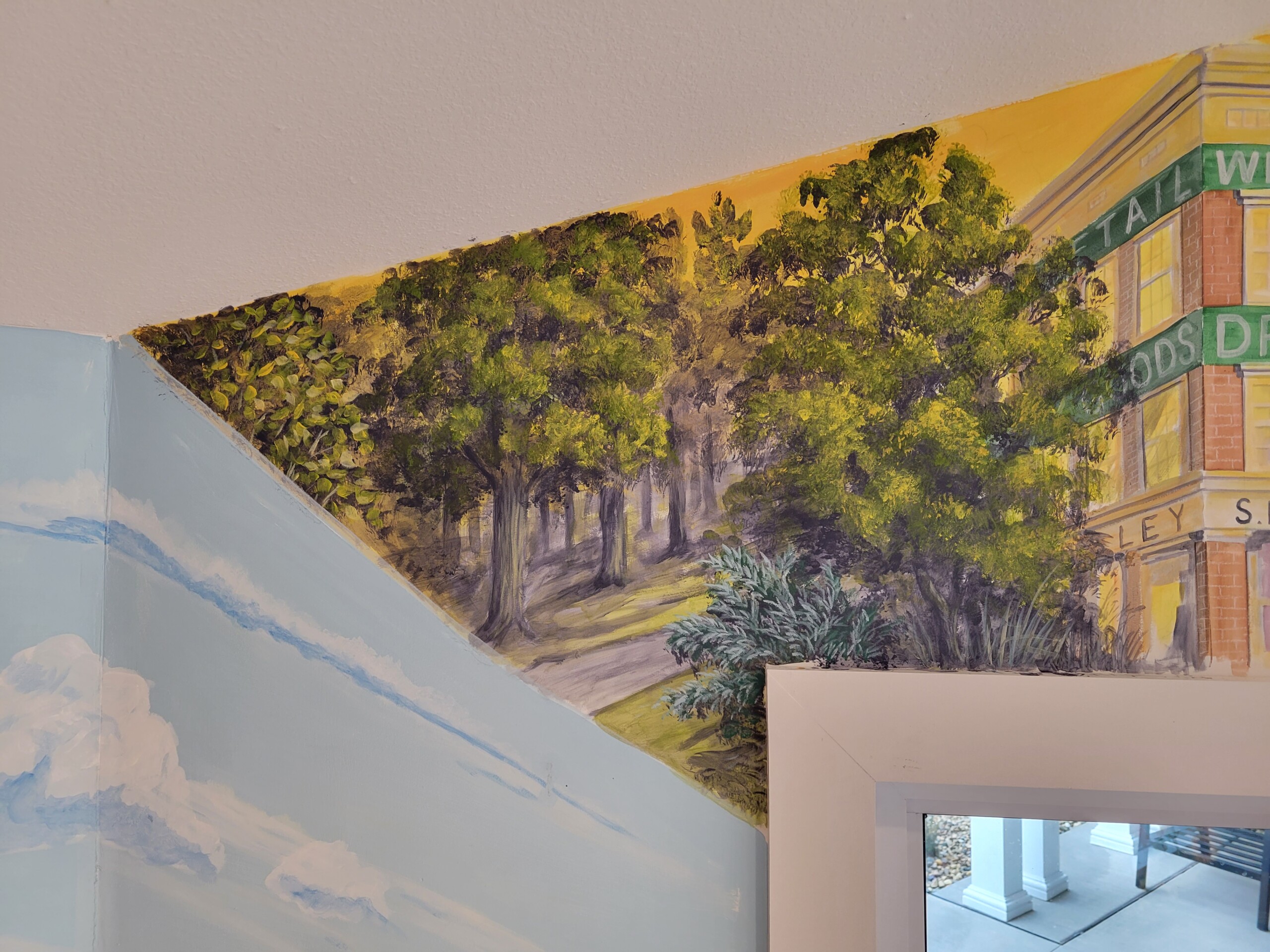 park trees mural painting