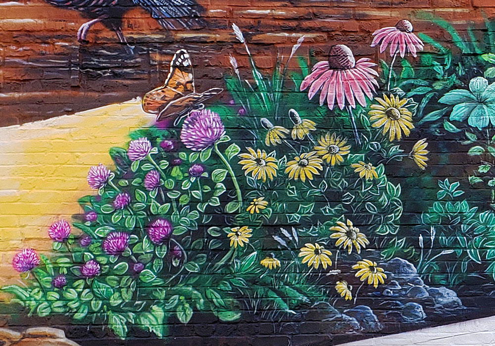 midwest clover flower mural painting