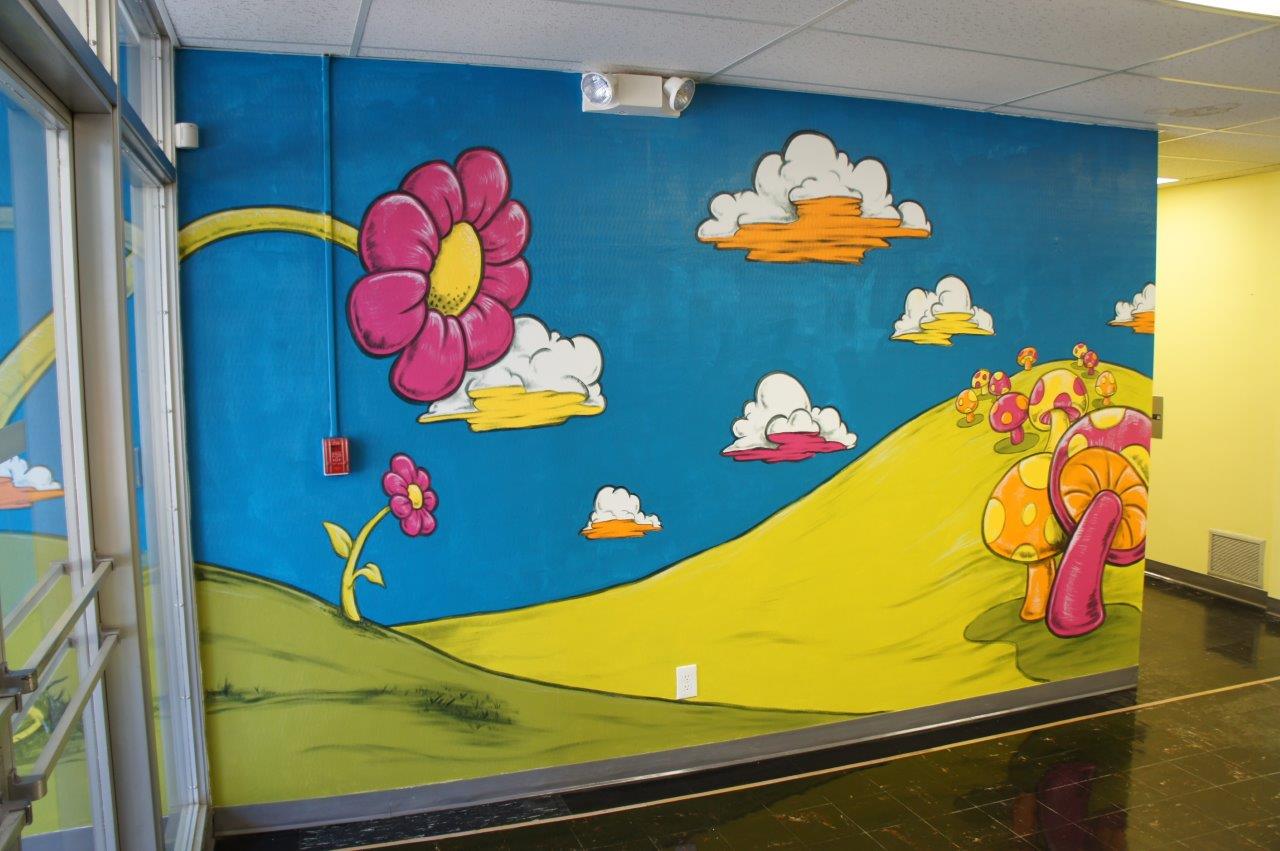 family service center lobby mural painting