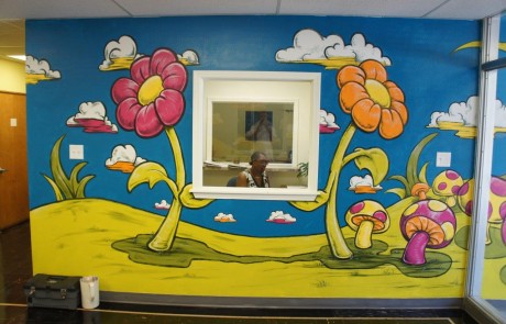 family service center lobby mural painting