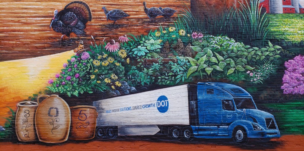 brown county DOT food truck and pottery mural painting