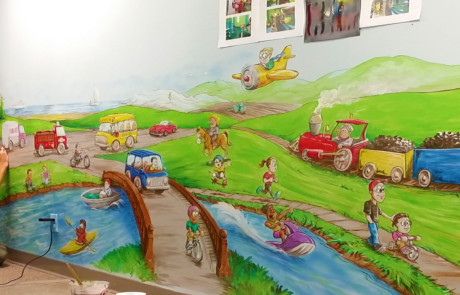 transportation mural painting