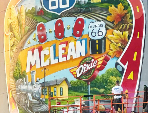 McLean Illinois Route 66 Retro Pinball Themed Mural